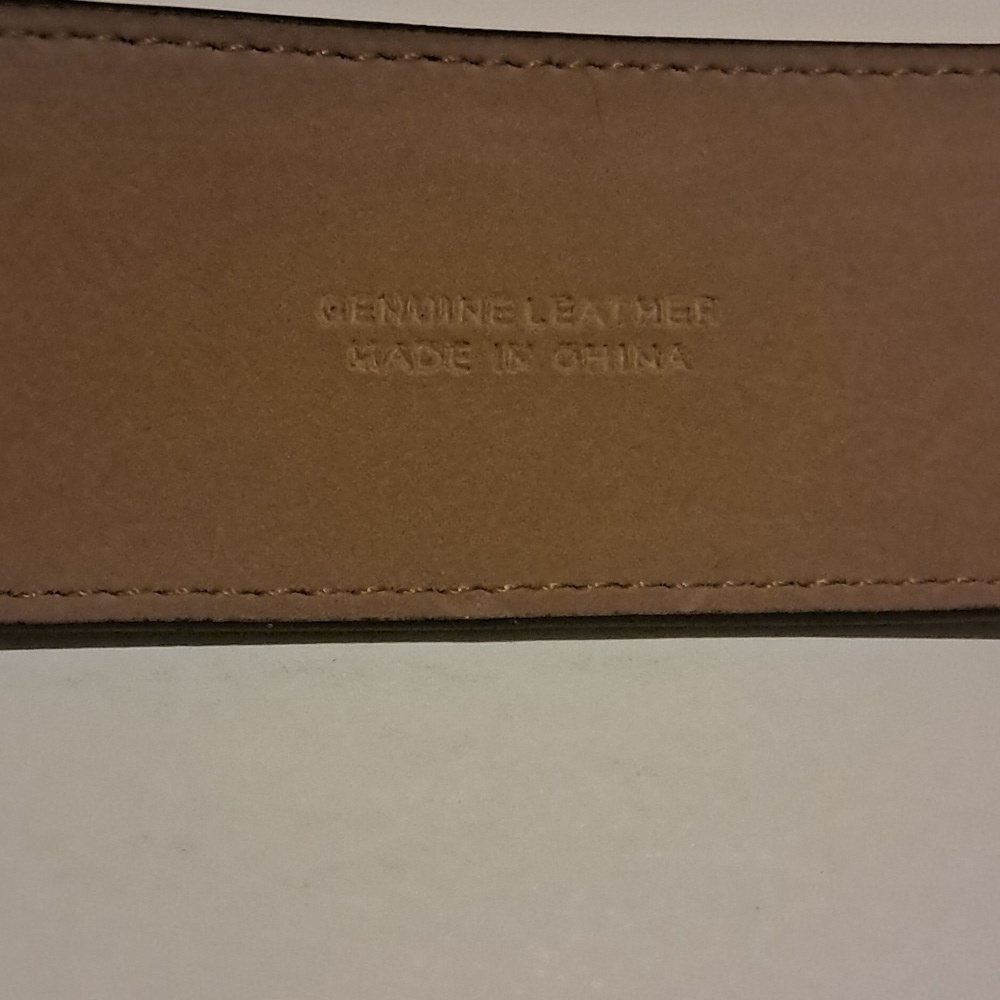 Ann Taylor Women Wide Brown Genuine Leather Belt with Gold Tone Buckle Size M - Picture 4 of 9